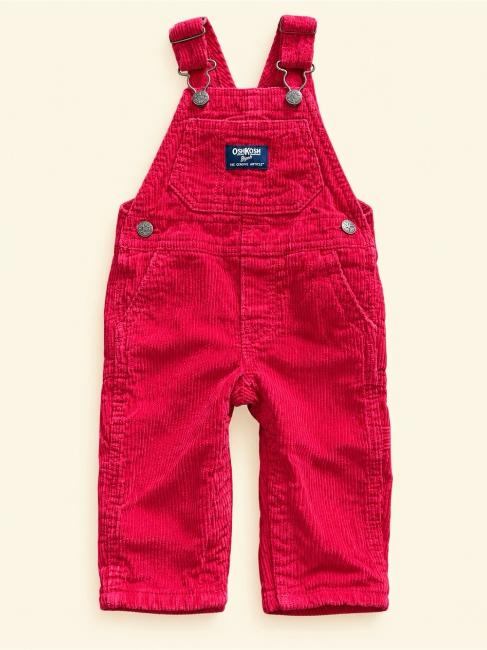 OshKosh B'gosh Red Corduroy Vestbak Baby Overalls